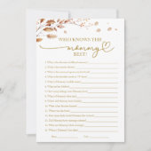 Wie kent de mama beste Herfst Baby shower spel Kaart (Voorkant)