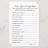 Wie kent de Paar Best? (Voorkant / Achterkant)