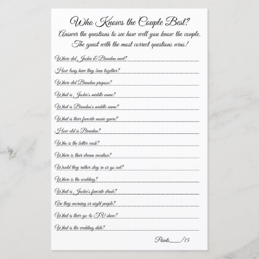 Wie kent de Paar Best? (Voorkant)