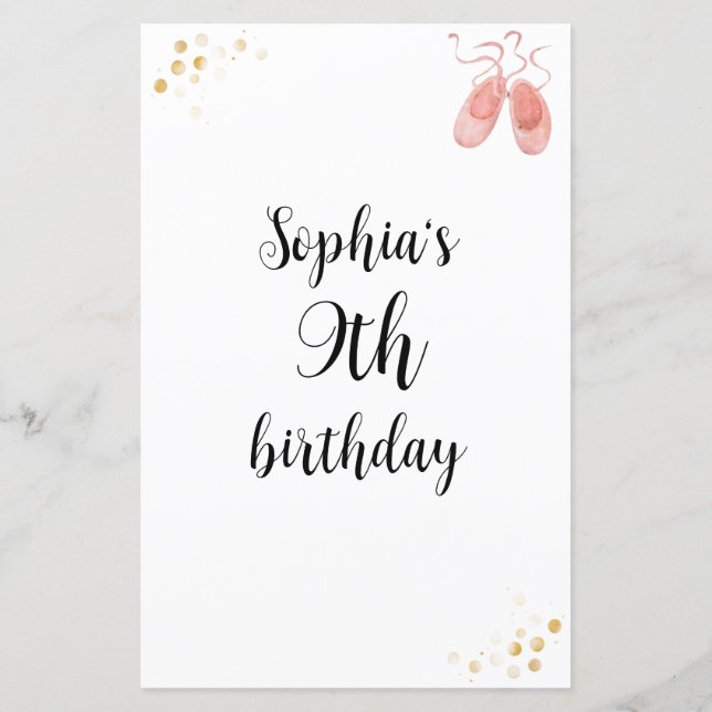 Wie kent de verjaardag meisje beste spel - Balleri (Achterkant)