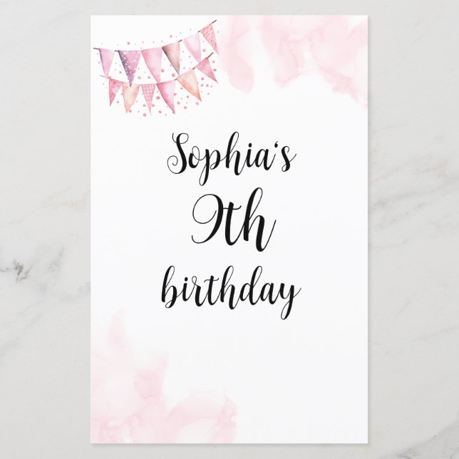 Wie kent de verjaardag meisje beste spel - Roze (Achterkant)