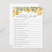 Wie kent het Baby shower van mama bijen Informatiekaartje (Voorkant / Achterkant)