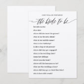 Wie kent het beste spel van het Vrijgezellenfeest  Informatiekaartje (Voorkant / Achterkant)