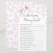 Wie kent het beste Toile Baby shower Game (Voorkant / Achterkant)