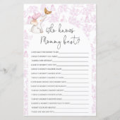 Wie kent het beste Toile Baby shower Game (Voorkant)