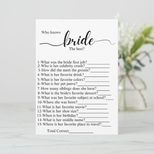 Wie kent het beste vrijgezellenfeest feestspel programmakaart (Staand voorkant)