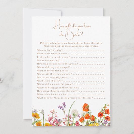 Wie kent het bruid Vrijgezellenfeest Boho Wildflow Kaart (Voorkant)