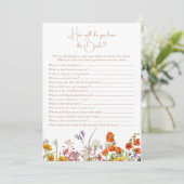 Wie kent het bruid Vrijgezellenfeest Boho Wildflow Kaart (Staand voorkant)