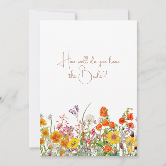 Wie kent het bruid Vrijgezellenfeest Boho Wildflow Kaart (Achterkant)
