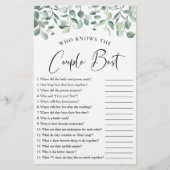 Wie kent het Couple Best Greenery Shower Game (Voorkant)