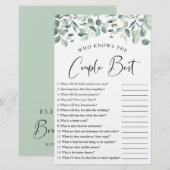 Wie kent het Couple Best Greenery Shower Game (Voorkant / Achterkant)