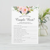 Wie kent het koppel het beste Bruiloftsspel Kaart (Staand voorkant)