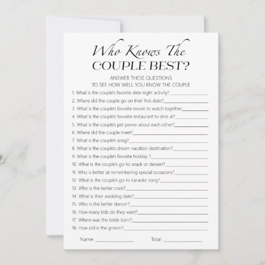 Wie kent het paar beste Vrijgezellenfeest spel Kaa Kaart (Voorkant)