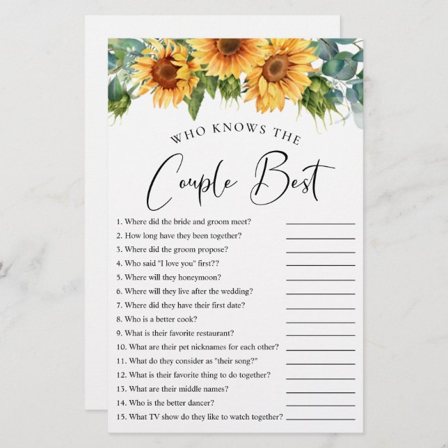 Wie kent het paarse beste zonnebloempje (Voorkant / Achterkant)