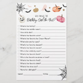 Wie kent het verjaardagsmeisje De Meeste Halloween