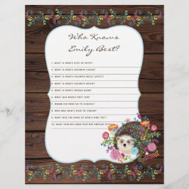 Wie kent mam Best Baby shower Game - Hedégel