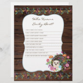 Wie kent mam Best Baby shower Game - Hedégel (Voorkant / Achterkant)