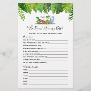 Wie kent mama Best Dinosaur Baby shower Game