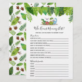 Wie kent mama Best Dinosaur Baby shower Game (Voorkant / Achterkant)