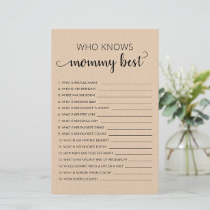 Wie kent mama Best? Gepersonaliseerd Baby shower