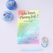 Wie kent mama best-regenboog papier spel Kaart (Enkel)
