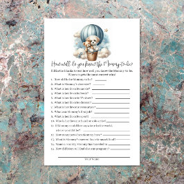 Wie kent mama beste Baby shower spel Kaart