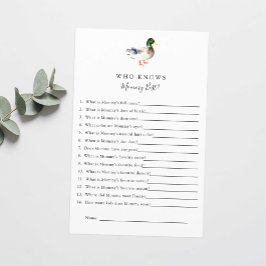 Wie kent mama beste eend Baby shower spel