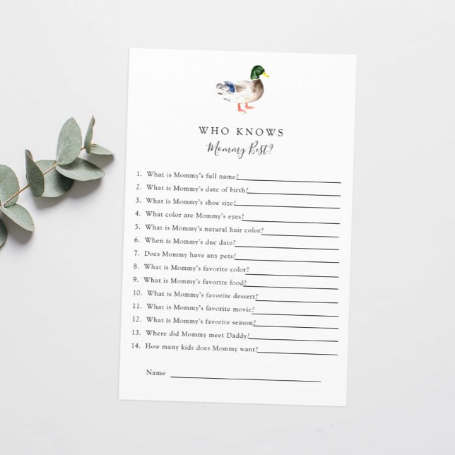 Wie kent mama beste eend Baby shower spel (Creator heeft geüpload)