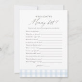 Wie kent mama beste gingham boy Baby shower spel Kaart (Voorkant)
