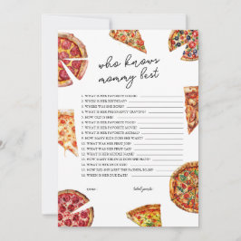 Wie kent mama beste pizza Baby shower spel Kaart
