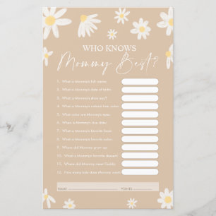 Wie kent mama beste spel, Baby shower Kaart