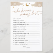 Wie kent mama beste Twinkle Star-Baby shower (Voorkant)