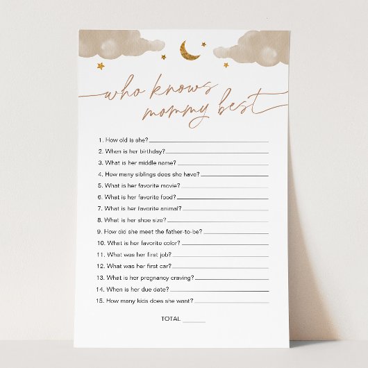 Wie kent mama beste Twinkle Star-Baby shower