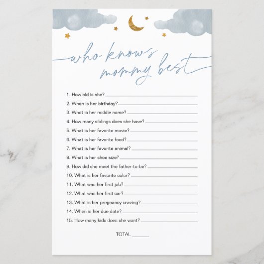 Wie kent mama beste Twinkle Star-Baby shower (Voorkant)