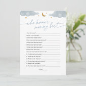 Wie kent mama beste Twinkle Star-Baby shower Kaart (Staand voorkant)