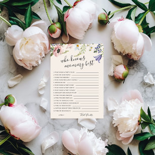 Wie kent mama het best Baby Shower spelkaart Kaart