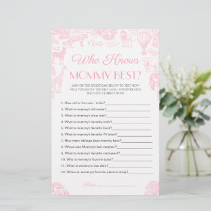 Wie kent mama het beste Baby shower Game Kaart
