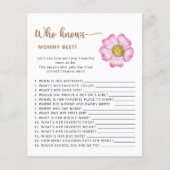 Wie kent mama het beste baby shower spel. (Voorkant)