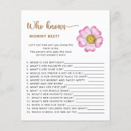 Wie kent mama het beste baby shower spel.