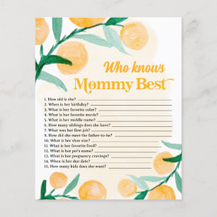 Wie kent mama het beste baby shower spel Citrus th
