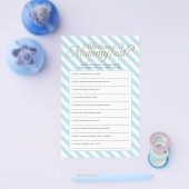 Wie kent mama het beste baby shower spel flyer (Enkel)