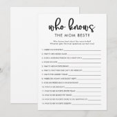 Wie kent mama het beste baby shower spel kaart (Voorkant / Achterkant)