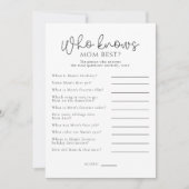 Wie kent mama het beste Baby shower spel Kaart (Voorkant)