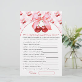 Wie kent mama het beste Baby Shower spelkaart