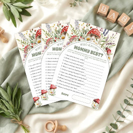 Wie kent mama het beste Baby Shower spelkaart