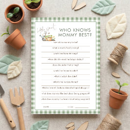 Wie kent mama het beste baby shower spelkaart kaart