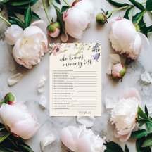 Wie kent mama het beste baby shower spelkaart