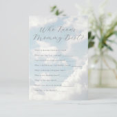 Wie kent mama het beste Cloud Nine Baby shower Informatiekaartje (Staand voorkant)