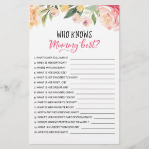 Wie kent mama het beste? Game Baby shower Party ga