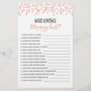 Wie kent mama het beste? Game Baby shower Party ga